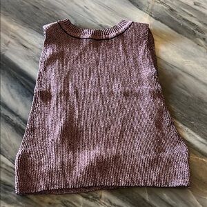 Zara Sleeveless Knit Top in Pink Sparkle